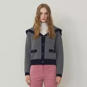 나이스클랍 세일러 카라 니트 가디건 X246PWKA60