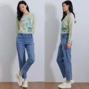 지센 [26SS] 여성 버터플라이 포인트 배기 데님팬츠 청바지 LCDPQ223