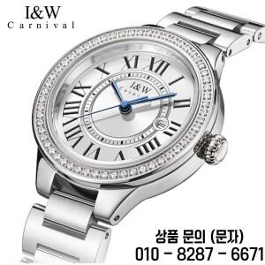 IW 럭셔리 브랜드 일본 쿼츠 무브먼트 여성 시계 패션 우아한 스틸 다이아몬드 캘린더