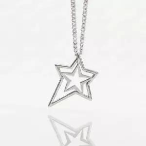 써지컬스틸 투 스타 실버 펜던트 목걸이