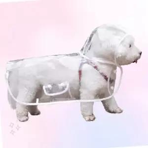 투명 비닐 방수 외출복 애완동물 레인코트 전신 보호 우천 산책 의류 소형 반려견