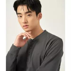 빈폴 멘 BC5841C04H 피케 헨리넥 긴소매 티셔츠 카키