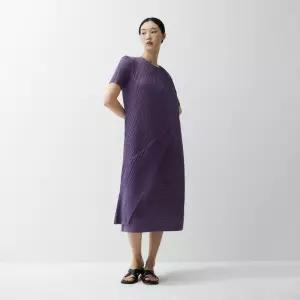 [스타필드 하남 플리츠미]숏 슬리브 언발란스 사선 원피스_EPOPM124043