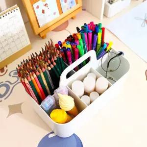 다용도 칸막이 연필꽃이 손잡이 핸들 필기구거치대 연필꽂이 펜꽂이