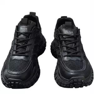 남성 런닝화 미끄럼방지 타이어솔 조깅화 이중쿠셔닝 편한 운동화 블랙 베이지