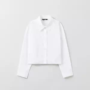 [스타필드 하남 스파오][고밀도코튼] 크롭 셔츠 (바이오워싱)_SPYWE49W12