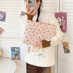 당일 노트북 파우치 레드잔꽃 누빔 노트북 가방 맥북 테블릿 13인치