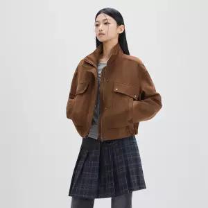 (스타필드 하남 미쏘) 하이넥 페이크 스웨이드 점퍼_MIWJLG211C