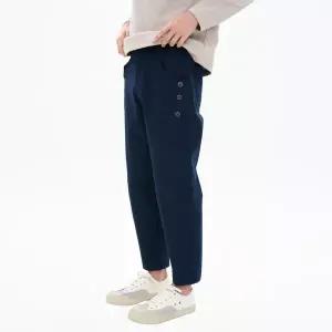 [커스텀어스]남자 사이드 버튼 코튼 스판 허리 E-BAND 세미 스트레이트 9부팬츠 CXS26SWPT209 NAV