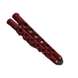 Theone BM42S 발리송 트레이너 반톱니형 레드 주름 무늬 주조강 손잡이 오픈워크 디자인 포켓 도구