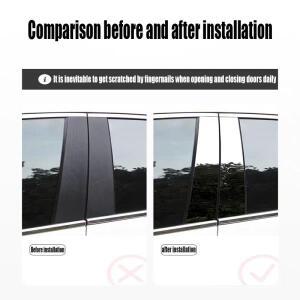 BMW X6 M Sport F16 M50d 2015~2019 차량용 호환 윈도우 센터 필러에 광택 유광 블랙 PC 보호필름을 적용하