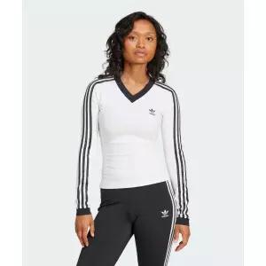 아디다스 ADIDAS 브이넥 긴팔 셔츠 - 화이트 JC8154