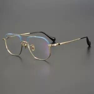 티타늄안경테 일본 빈티지 파일럿 남성 레트로 더블 큰 안경 얼굴 빔 오버사이즈 티타늄 여성