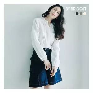 바이브리짓 26SS 옥스포드 코튼 100 스티치 하프팬츠 3종벨트 1215265