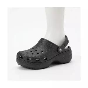 크록스 CROCS 클래식 플랫폼 글리터 클로그 우먼 - 블랙 207241-001 287808
