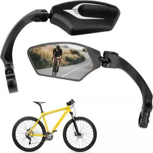 케미모토 바이크 미러 2 PCS 자전거 핸들바용 광각 HD 백미러 360° 조절 및 접이식 안전 전기 스쿠터