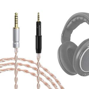 [미국배송] GEEKRIA 아폴로 실버 플레이트 업그레이드 오디오 케이블 젠하이저 HD 620S /599 /598 /560S /400PRO /579 /569 /550 /505 헤드폰 4.4MM ~ 2.5MM 교체 코드(4피트 / 1.2M) 지원