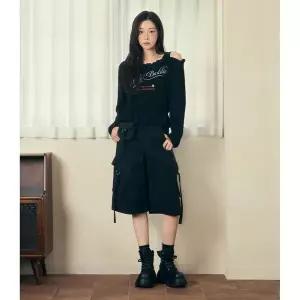 [에고이스트](강남점)[CAPSULE LINE] 허리 스트링 언발 오프숄더 티셔츠 (ES2CL362)