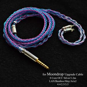 Moondrop LAN/Bamboo/May/Aria2 업그레이드 케이블 3.5mm(마이크 포함) 4.4mm 밸런스드 0.78mm 2핀 HiFi 와