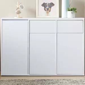 짐정리선반 2칸 분리수거휴지통 수납장 빌딩복도 편의점 모던