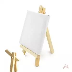 ( )미니 이젤+캔버스 세트 10X10cm 미니나무이젤 유화캔버스