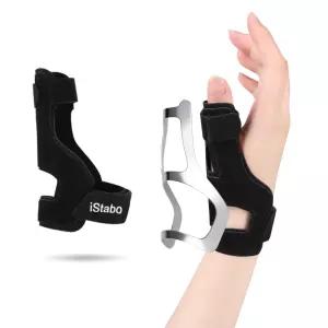 엄지 스피카 스플린트 브레이스 - CMC 드 케르뱅 건염 관절염 안정제 조절 가능 오른손 또는 왼손용 트리거