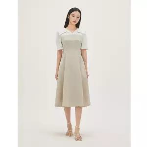 (스타필드 안성 로엠) 오픈카라 우븐매칭 롱원피스 RMOWG24R12