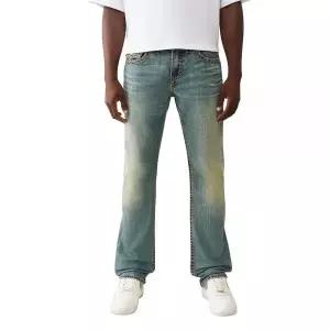 True Religion Ricky Super T 플랩 남성용 청바지 - 상징적인 스티칭 및 플랩 포켓이 있는 데님 팬츠, 스틸