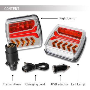 AOHEWEI 12V 마그네틱 트레일러 테일 라이트 무선 LED 후미등 시스템 (7핀 커넥터 포함, 유틸리티 캠핑카,