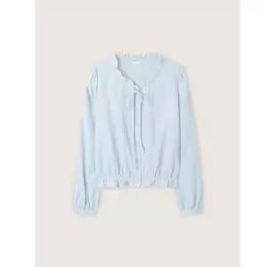 (스타필드 안성 로엠) 프릴넥 코튼 블라우스 RMBLG24R16