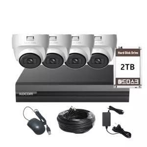 코콤 200만화소 CCTV 자가설치 세트 가정용 매장용 보안방범 감시카메라 실내 4대