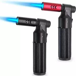 Zoocura 2팩 부탄 토치 라이터 빅 제트 불꽃 리필 가능 휴대용 조절 캠핑 그릴 요리 납땜 용접 BBQ용 미니