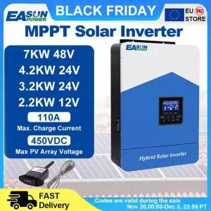 EASUN POWER MPPT 충전 컨트롤러 하이브리드 태양광 인버터 PV 최대 450VDC 7KW 4.2KW 3.2KW 2.2KW 48V 24V