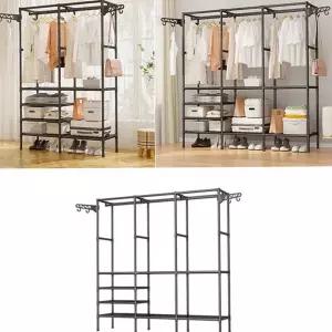 이동식 행거 다용도 스탠드 옷걸이 조립식 옷장 튼튼한 침실 수납 공간활용 보관함 자취방 정리대 수납함