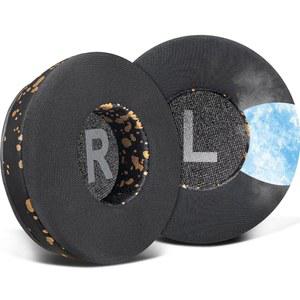 [미국배송] AKG Y50 / Y50BT Y55 K618 K619 온이어 헤드폰용 SoulWIT 쿨링 젤 이어패드 교체 고밀도 소음 차단 폼이 포함된 쿠션 - 블랙 골드