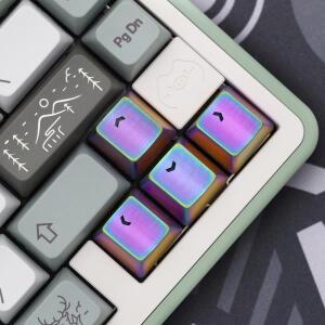 Teamwolf 스테인레스 스틸 MX 금속 Keycap 키보드 게임 키 화살표 R4 라이트을 통해  조명 블랙 블루 골드
