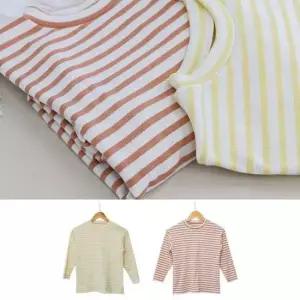 키즈긴팔티선물 얇은 긴팔 신축성 좋은 스트라이프 외출복 티셔츠
