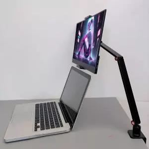 보조 모니터암 관절형 포터블 회전 거치대 클램프 스크린