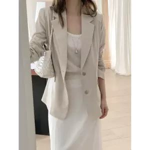 노카라 루즈핏 오버핏 하늘하늘 봄 여름 자켓 데일리 하객 데이트 소개팅