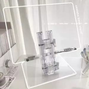 투명 높이조절 독서대 아크릴대 받침대 스탠드 거치대 책받침대 휴대 보관파우치