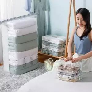 의류 압축 대형 캐리어 여행용 이불 압축 겨울 수납 파우치 정리함 확보 옷장 계절 공간