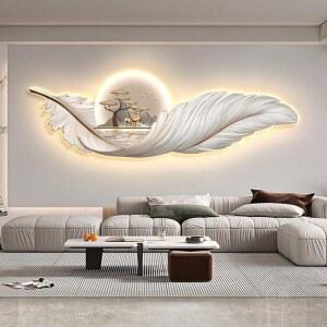 벽걸이 깃털조명 펜던트 LED 침대 조명 식탁등 갤러리 기구 상판 리모콘 옵션1 백색