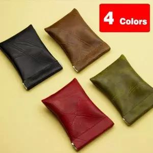 다용도 가죽 동전 지갑 열쇠 고리 카드 수납 포켓 파우치 소형 미니