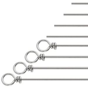 닥터피쉬 30팩 낚시 스피너 샤프트 스테인리스 스틸 루프 와이어 부품 루어 제작 용품 스피너베이트 인라인 담수 농어 송어 월아이 연어