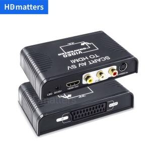 Scart-HDMI 변환기 3-in-1 복합 AV S-비디오 케이블 Scart RCA 입력-HDMI 출력(Wii호환 DVD HDTV용)