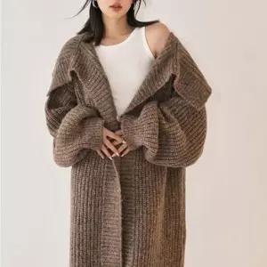 롱카디건 3칼라 오버핏 터틀넥 니트 롱 가디건