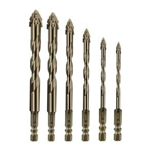 호환 4날 톱니 편심 드릴 비트 세트, 고경도 육각, 심플 설치, 다기능 스큐 헤드