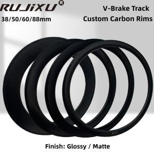RUJIXU 공장 직판 700C 25mm 폭 38/50/60/88mm 깊이 카본 림 UD 3K V 브레이크 디스크 로드 자전거