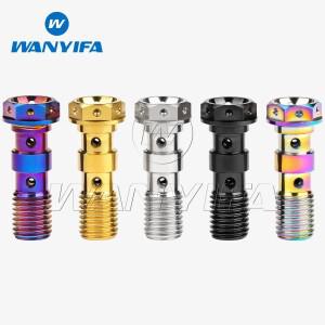 Wanyifa 티타늄 볼트 M10 피치 1.0/1.25mm 바이크 오토바이 브레이크 오일 호스 라인 듀얼 밴조 용 플랜지