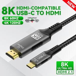 C형-HDMI 호환 HDTV 케이블 8K@60Hz 4K@120Hz USB 케이블(TV 컨버터용) MacBo Air iPad USB-C 어댑터